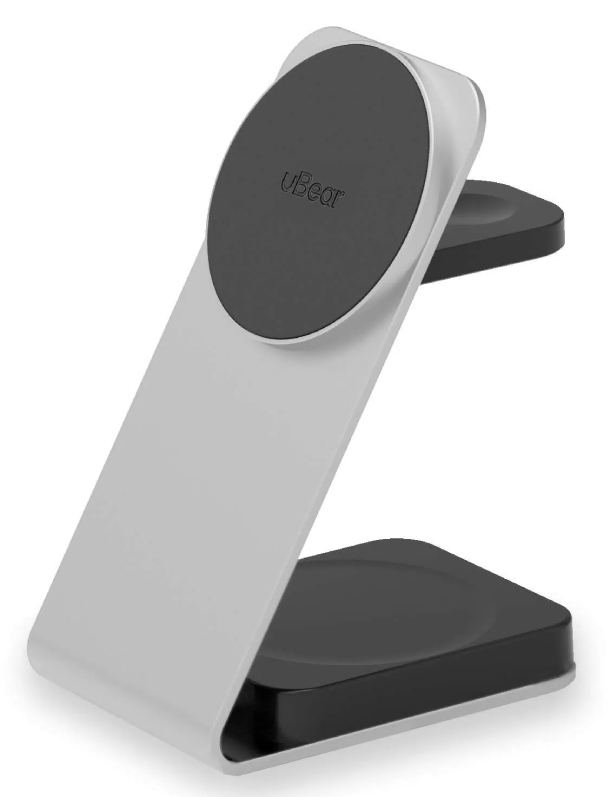 Беспроводное зарядное устройство Ubear Level Pro 3 в 1, серебристый