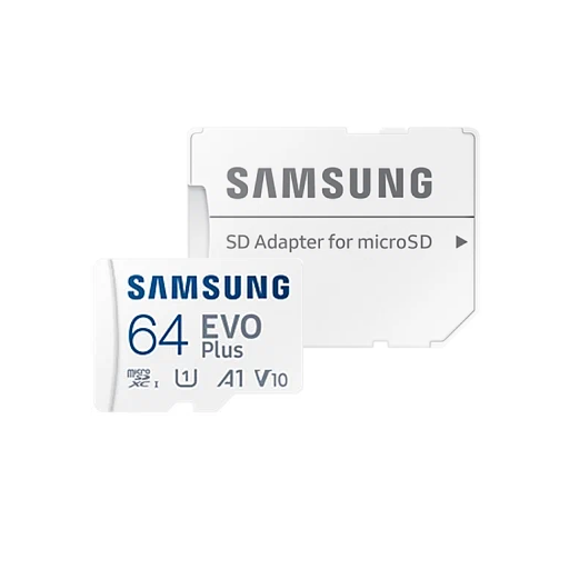 Карта памяти MicroSD 64Гб Samsung Class 10 Evo Plus U1 (R/W 130 Mб/с) + SD адаптер