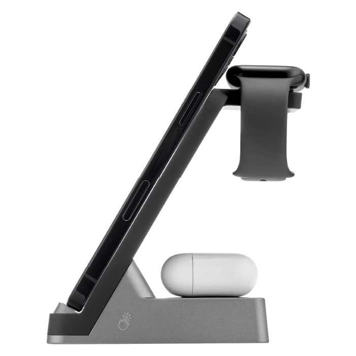 Беспроводное зарядное устройство 3 в1 Rocket Stand, черный, 30W