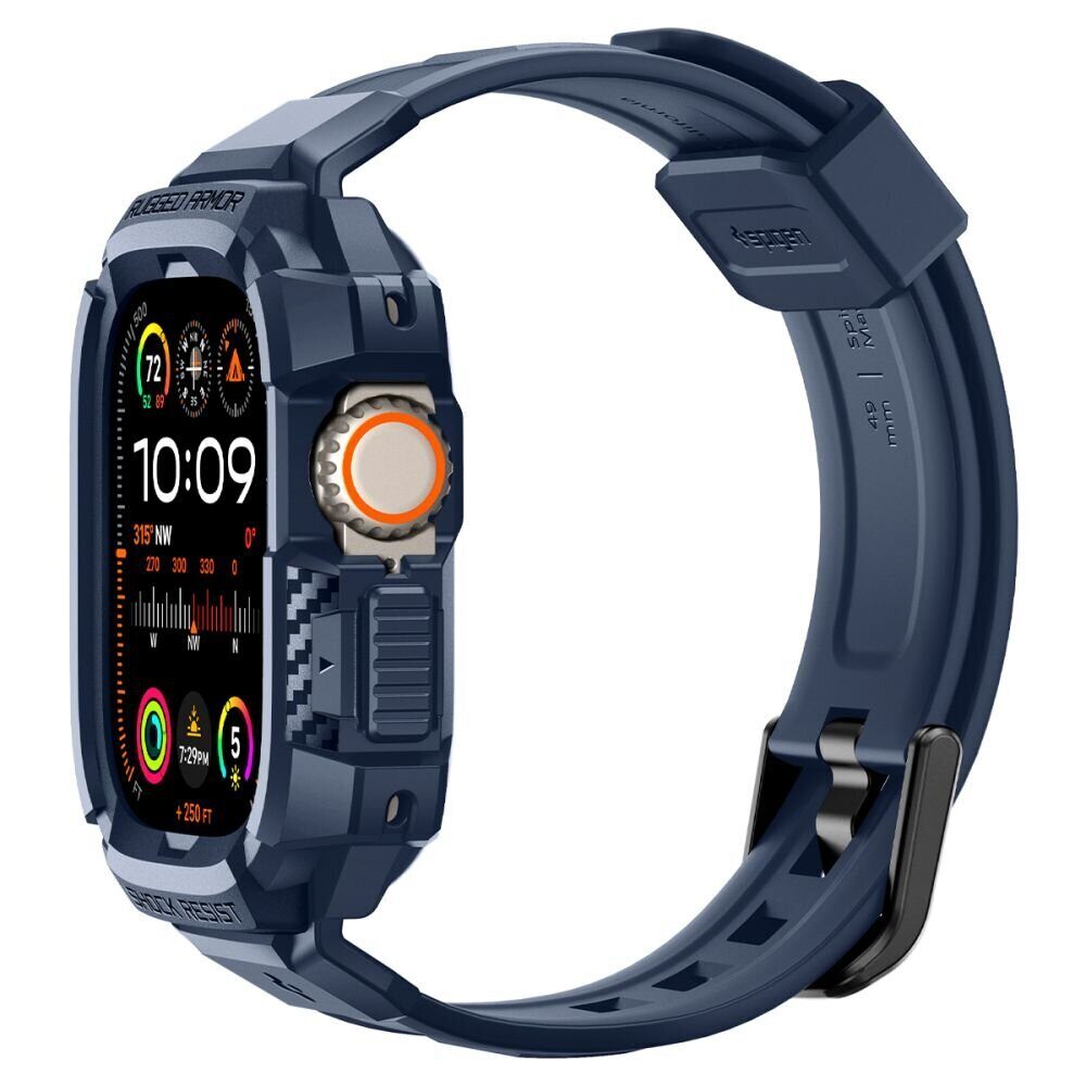 Ремешок+защитный чехол SPIGEN RUGGED ARMOR ”PRO” для Apple Watch Ultra 1 / 2 (49 мм), Темно-синий